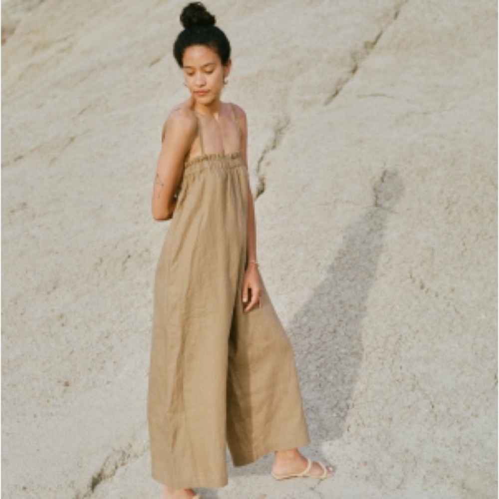 Ozma deia tan linen jumpsuit size small - Picture 5 of 15